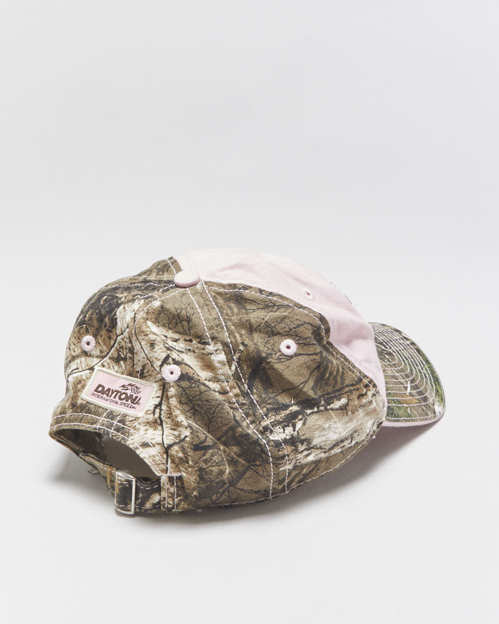 Vintage Y2K 00s Daytona Speedway Baby Pink Realtree Camo Canvas Baseball Cap - OS