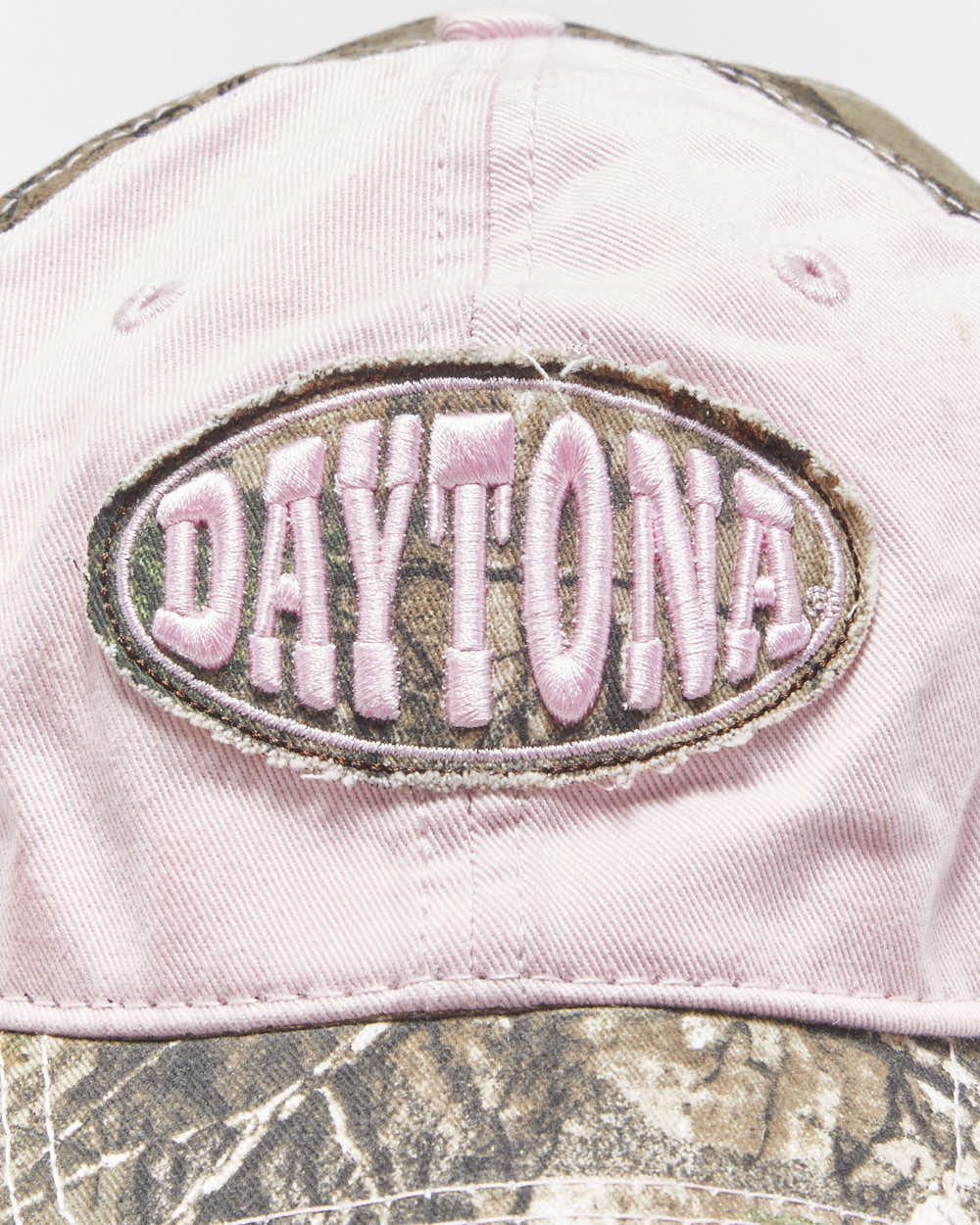 Vintage Y2K 00s Daytona Speedway Baby Pink Realtree Camo Canvas Baseball Cap - OS