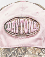 Vintage Y2K 00s Daytona Speedway Baby Pink Realtree Camo Canvas Baseball Cap - OS