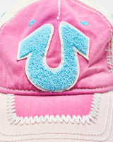 Vintage Y2K 00s True Religion Distressed Contrast Stitch Patch Canvas Baseball Cap - OS