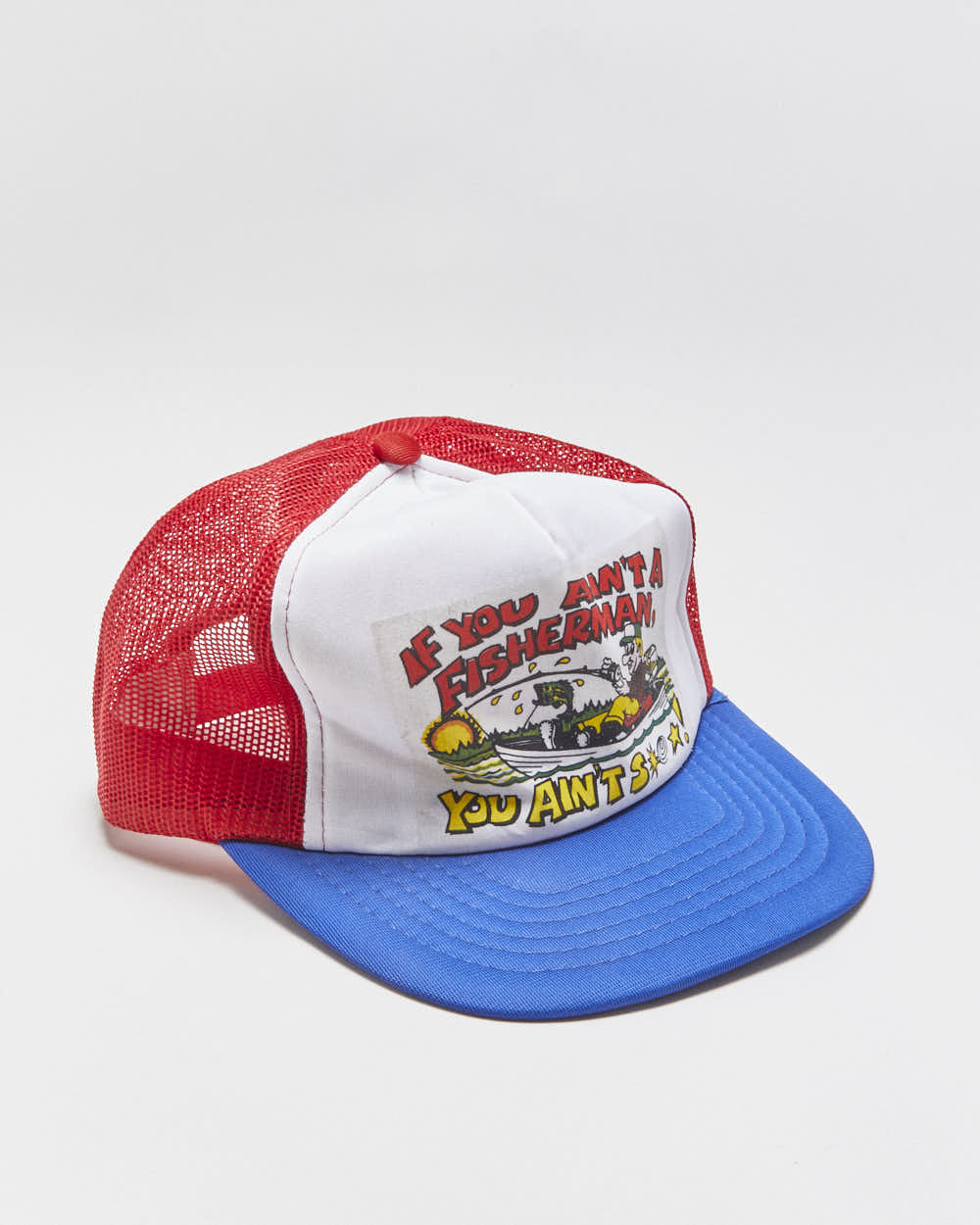 Vintage 1980s 'If You Ain't A Fisherman You Ain't S**t' Yupoong Trucker Hat - OS