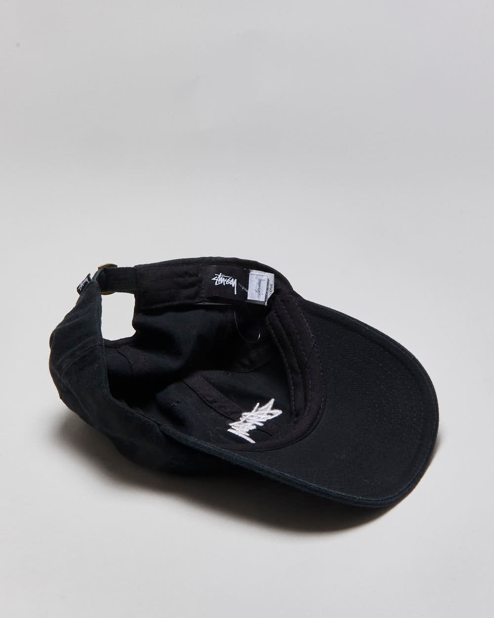 Vintage Stussy Stock Logo Canvas Embroidered Baseball Cap - OS