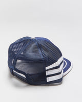 Vintage 1980s Tire Town Striped Flat Rope Brim Trucker Hat - OS