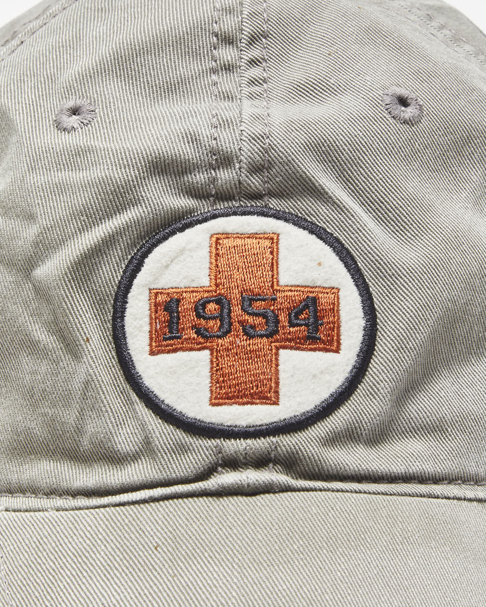 Vintage Fossil Khaki Cross Embroidered Canvas Baseball Cap - OS