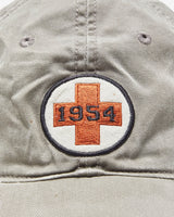 Vintage Fossil Khaki Cross Embroidered Canvas Baseball Cap - OS