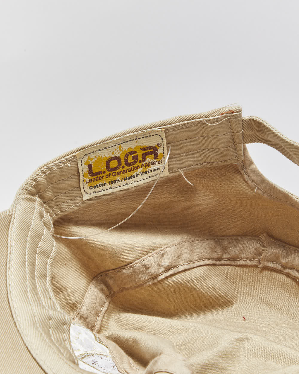 Vintage Y2K 00s L.O.G.R Khaki Distressed Leopard Print Embellished Army Cap - OS