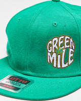DS Vintage Green Mile Marijuana Embroidered Wool Blend Otto Flat Bill Snapback - OS