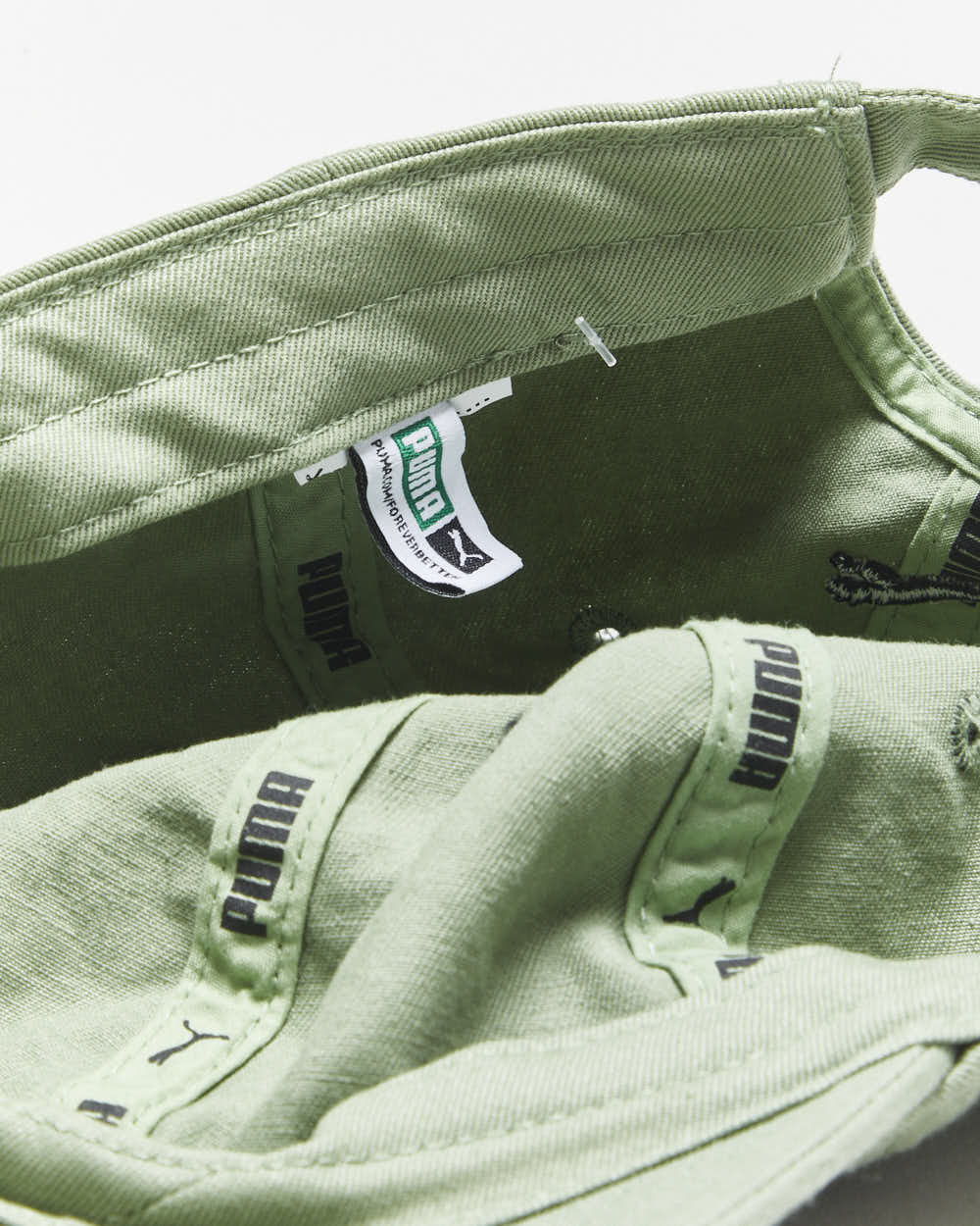 Vintage Puma Sage Green Embroidered Canvas Baseball Cap - OS