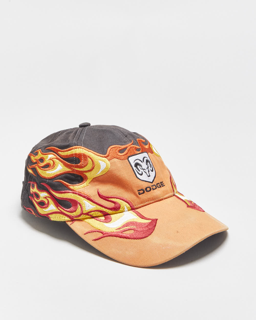 Vintage '05 Y2K Dodge Flame Embroidered Choko Motorsports Canvas Velcro Baseball Cap - OS
