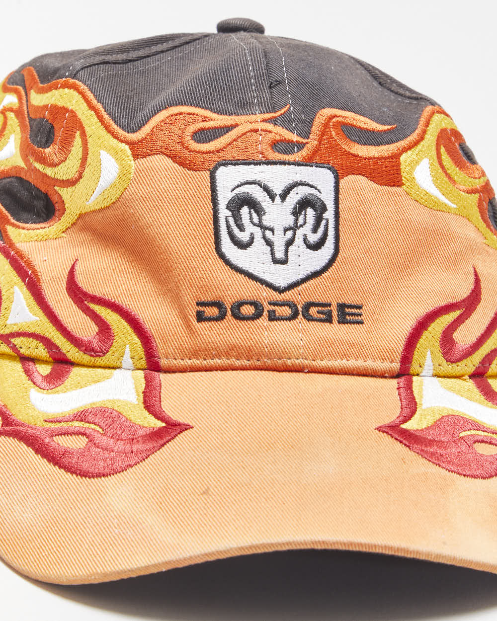 Vintage '05 Y2K Dodge Flame Embroidered Choko Motorsports Canvas Velcro Baseball Cap - OS