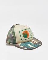 Vintage 1990s Woodland Camo Flat Brim Trucker Hat - OS