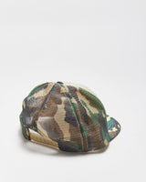 Vintage 1990s Woodland Camo Flat Brim Trucker Hat - OS