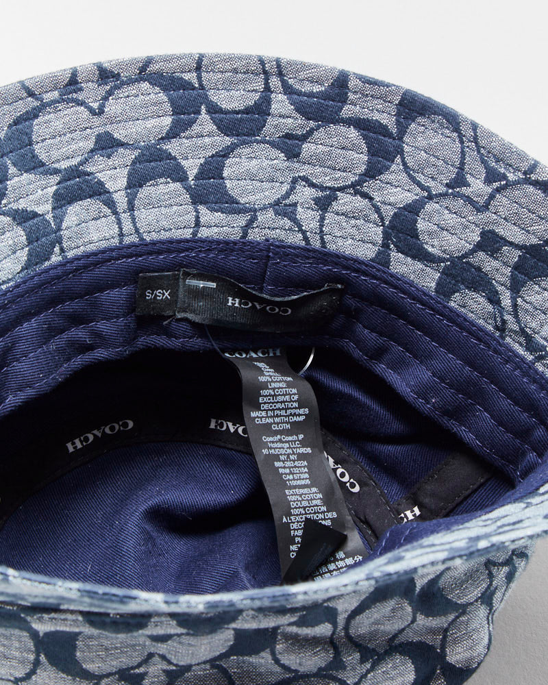 DS SS2025 Coach Signature C Monogram Jacquard Canvas Bucket Hat - XS/S
