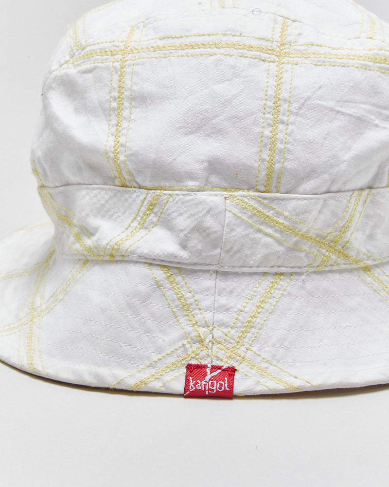 Vintage Y2K 00s Kangol Embroidered Cotton Check Blanford Bucket Hat - S