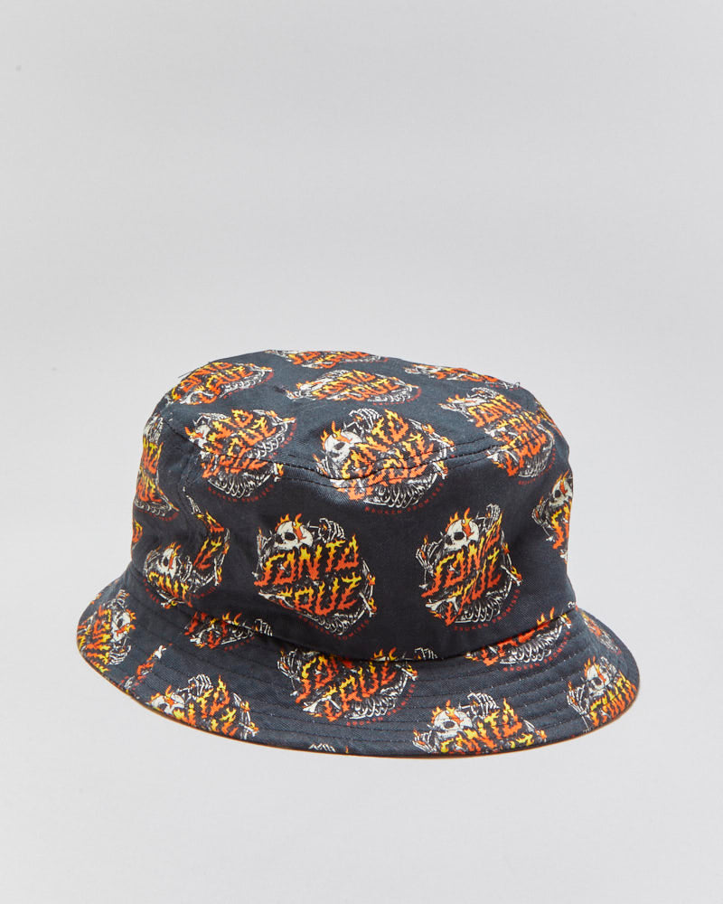 Broken Promises x Santa Cruz Canvas Flaming Boneyard Bucket Hat - M/L