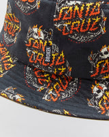Broken Promises x Santa Cruz Canvas Flaming Boneyard Bucket Hat - M/L