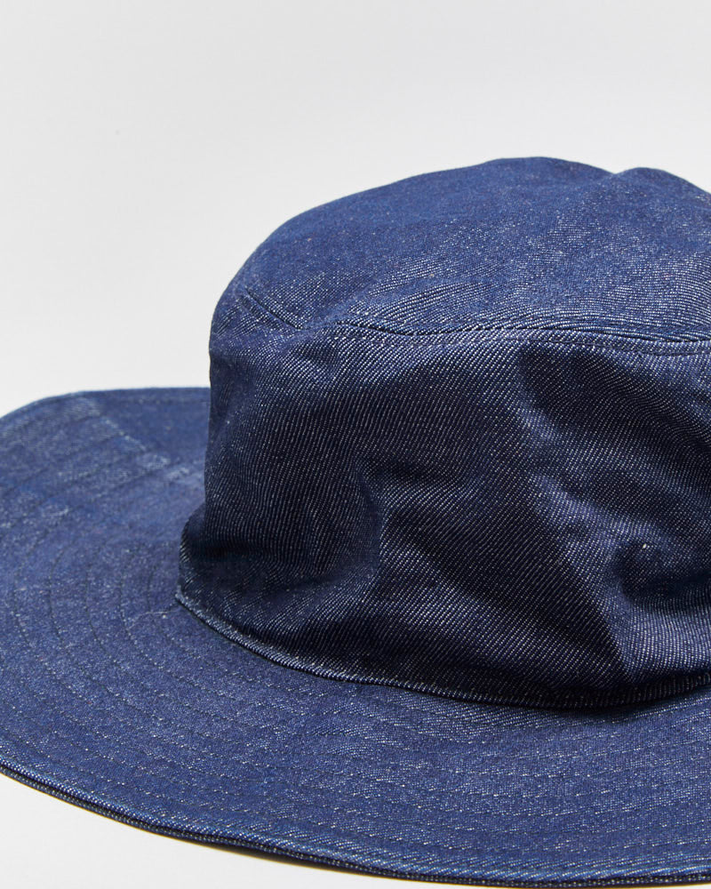 Vintage Alessandro Pacuci Raw Indigo Denim Boonie Hat - M/L