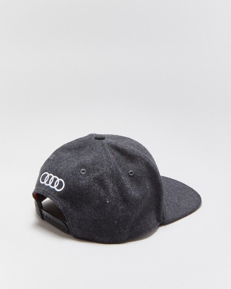 Vintage Audi Motorsport Grey Marl Wool Blend Embroidered Snapback - OS