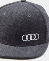 Vintage Audi Motorsport Grey Marl Wool Blend Embroidered Snapback - OS