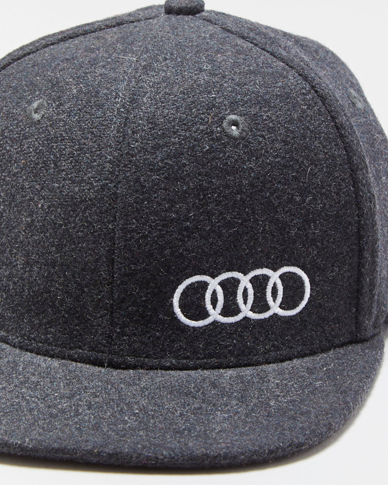 Vintage Audi Motorsport Grey Marl Wool Blend Embroidered Snapback - OS