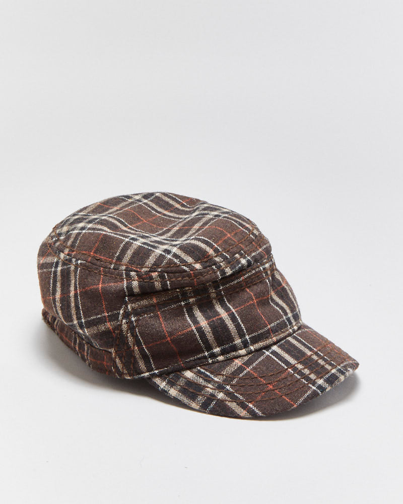 Vintage Y2K 00s Prana Plaid Wool Blend Stretch-Fit Army Cap - M/L
