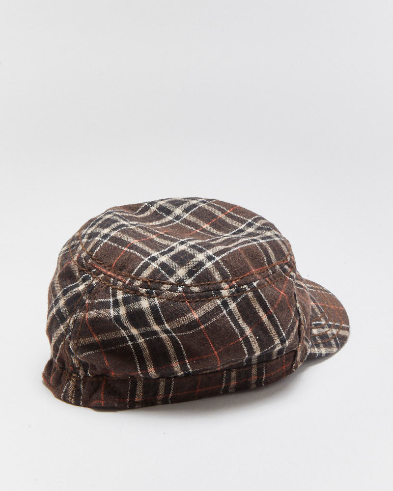 Vintage Y2K 00s Prana Plaid Wool Blend Stretch-Fit Army Cap - M/L