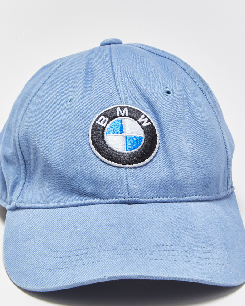 Vintage BMW Steel Blue Embroidered Canvas Baseball Cap - OS