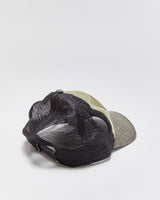 Vintage The North Face Khaki Denim TNF Logo Curve Brim Trucker Hat - OS