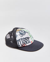 Vintage Y2K 00s Stussy Graffiti Flat Brim Trucker Hat - OS