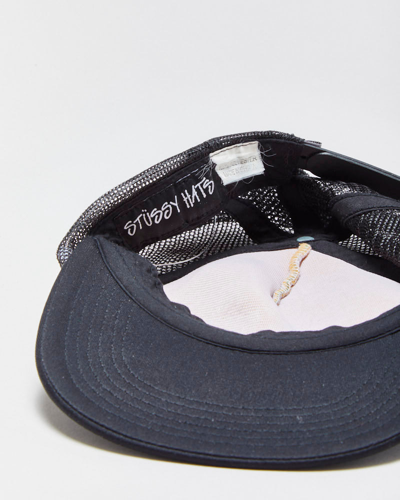 Vintage Y2K 00s Stussy Graffiti Flat Brim Trucker Hat - OS