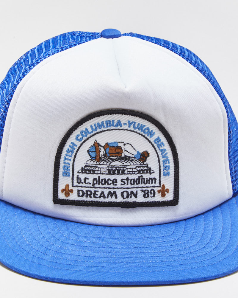 DS Vintage 1989 British Columbia Yukon Beavers Patch Flat Brim Wilson Trucker Hat - S/M
