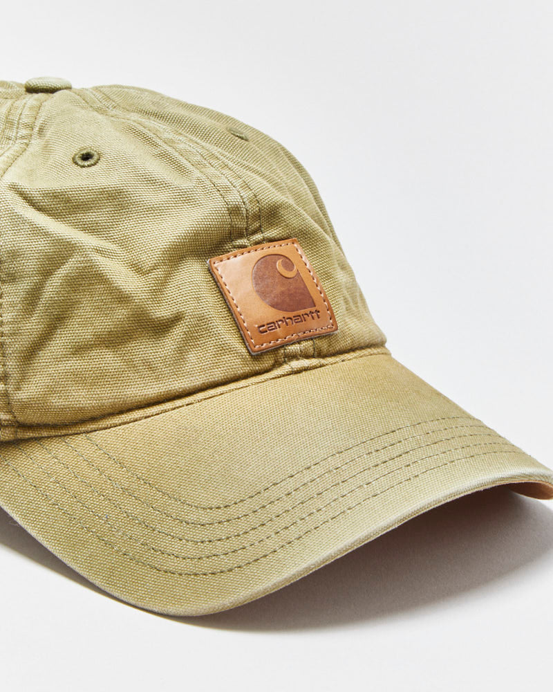Vintage Carhartt Khaki Odessa Distressed Canvas Velcro Baseball Cap - OS