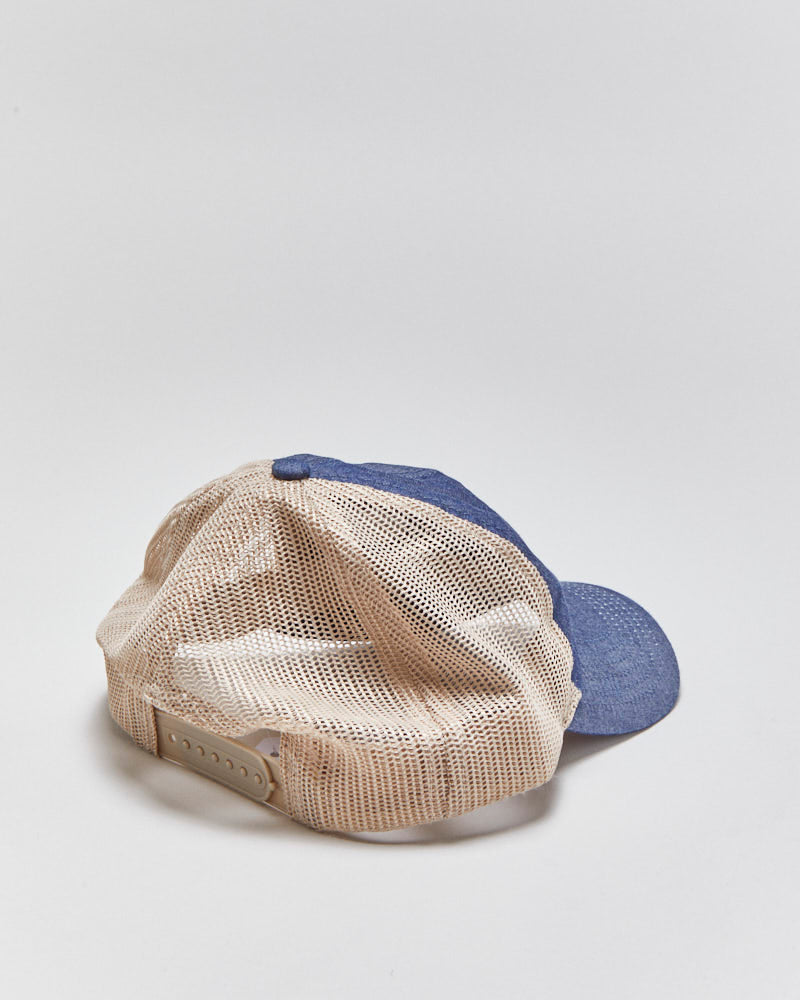 Vintage Y2K 00s Toyota Raw Indigo Denim Curve Brim Trucker Hat - OS