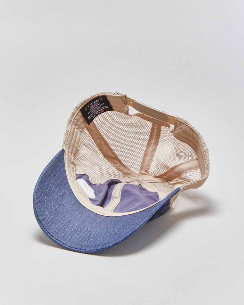 Vintage Y2K 00s Toyota Raw Indigo Denim Curve Brim Trucker Hat - OS
