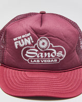 DS Vintage 1980s Sands Las Vegas Casino Rope Peak Curve Brim Trucker Hat - OS
