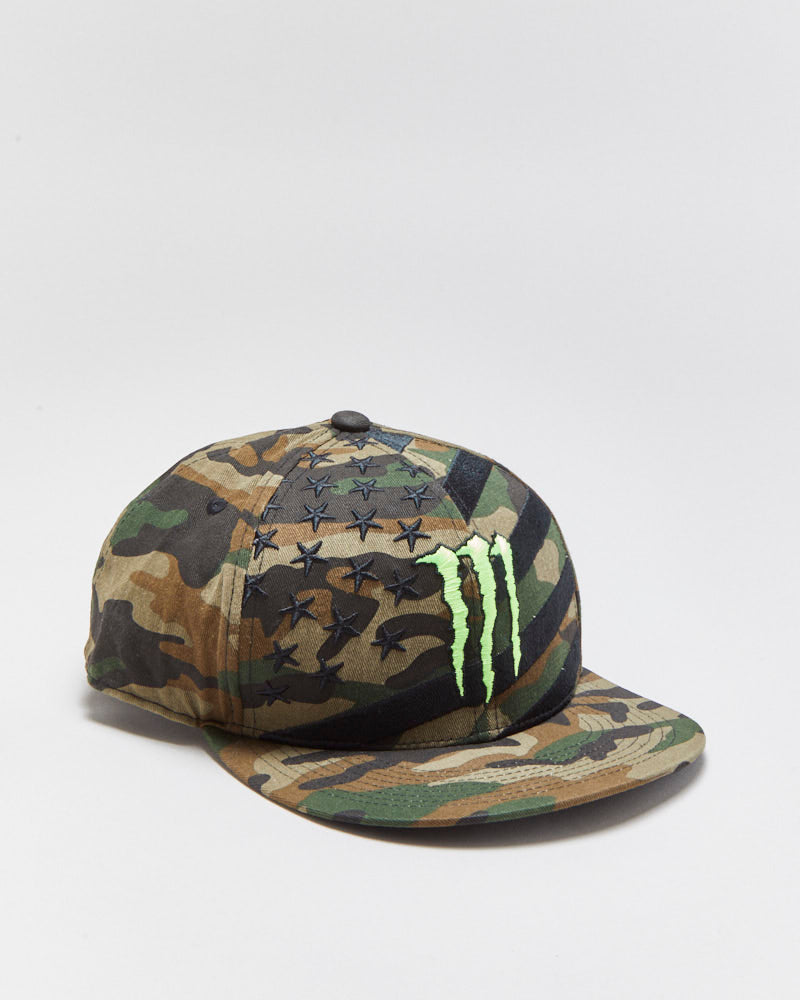 DS Vintage Monster Energy Woodland Camo Canvas Snapback - OS
