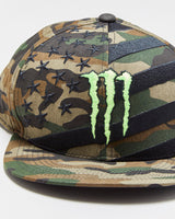 DS Vintage Monster Energy Woodland Camo Canvas Snapback - OS