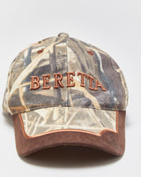 Vintage Beretta Realtree Camo Suede Peak Canvas Baseball Cap - OS