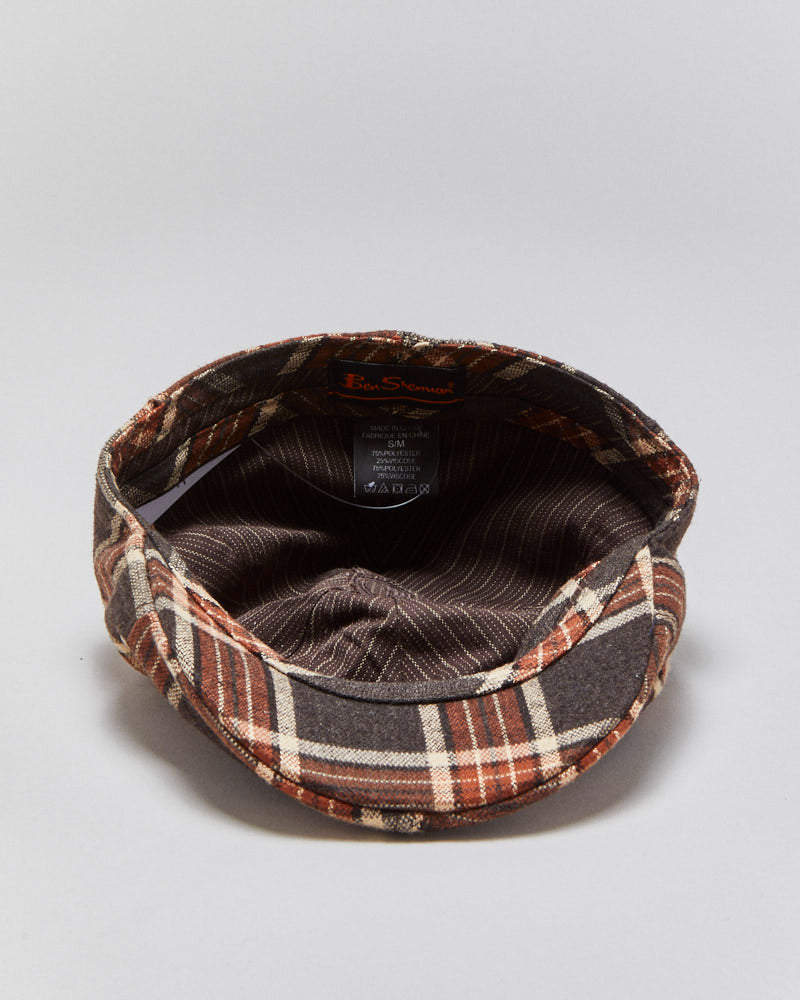 DS Vintage Y2K 00s Ben Sherman Plaid Flannel Flat Cap - S/M