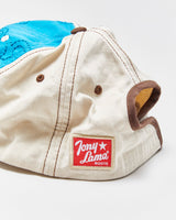 Vintage Y2K 00s Tony Lama Boots Western Contrast Stitch Embroidered Canvas Velcro Baseball Cap - OS