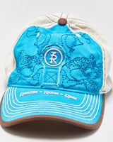 Vintage Y2K 00s Tony Lama Boots Western Contrast Stitch Embroidered Canvas Velcro Baseball Cap - OS