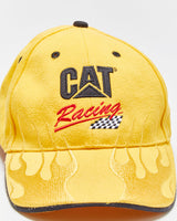 Vintage Y2K 00s CAT Racing Ward Burton #22 Canvas Flames Velcro Baseball Cap - OS