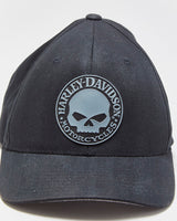 Vintage Harley Davidson Rubber Logo Canvas FlexFit Baseball Cap - S/M