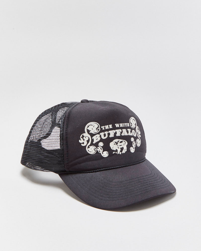 Vintage The White Buffalo Country Folk Rock Puff Print Rope Peak Curve Brim Otto Trucker Hat - OS