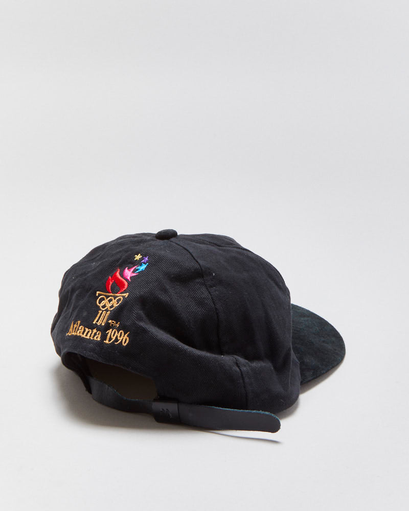 Vintage 1996 Atlanta Olympics Tartan Suede Flat Brim Mcdonald's Leather Strap Baseball Cap - OS