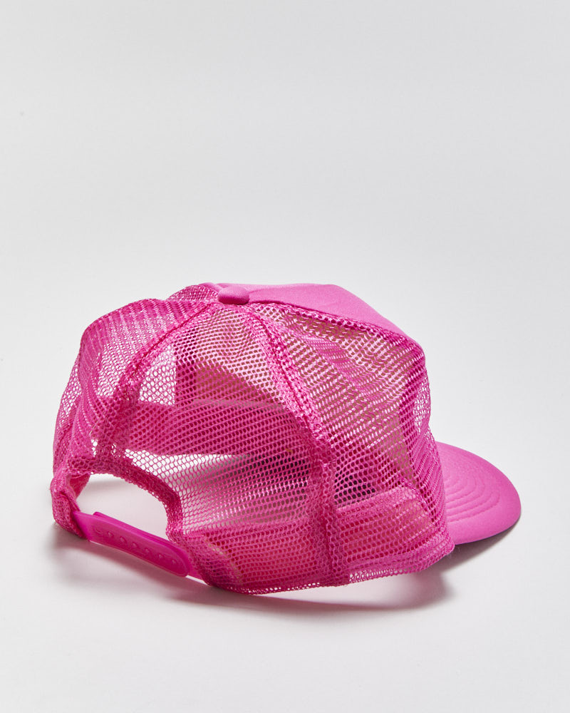 Vintage Y2K 00s Maui Wave Riders Hot Pink Rope Peak Trucker Hat - OS