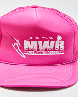 Vintage Y2K 00s Maui Wave Riders Hot Pink Rope Peak Trucker Hat - OS