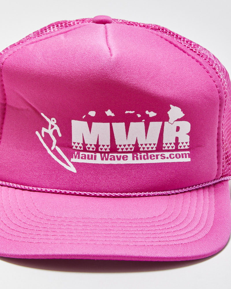 Vintage Y2K 00s Maui Wave Riders Hot Pink Rope Peak Trucker Hat - OS