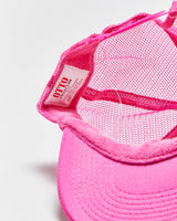 Vintage Y2K 00s Maui Wave Riders Hot Pink Rope Peak Trucker Hat - OS