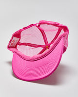 Vintage Y2K 00s Maui Wave Riders Hot Pink Rope Peak Trucker Hat - OS